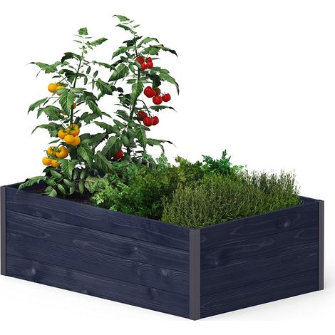 Jardinière surélevée Moderne en Bois – Jardinière surélevée Ergonomique pour terrasse et Jardin – Jardinière pour légumes et Herbes, 120 x 80 x 40 cm, Noir (1/5)