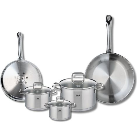 Set de 2 Poêles de cuisson 24 et 28 cm et 3 faitouts 12, 14 et 20 cm Elo Profi Citrin (1/5)