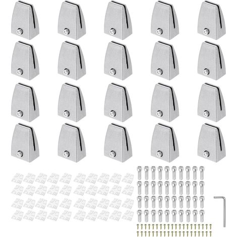 Supports De Séparation De Bureau, Attaches De Support en Alliage D'Aluminium pour Cloison De Protection, Clips De Division pour Panneaux De Confidentialité, Argenté (1/5)