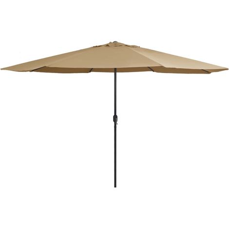 Sombrilla de jardín con palo de metal taupe 390 cm vidaXL