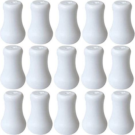 BEBUSINGOTO 20 Stück weiße Kunststoff-Kordelenden, Jalousie-Kordelknöpfe, Tropfen, Zugende für Jalousien oder Rollos (1/4)