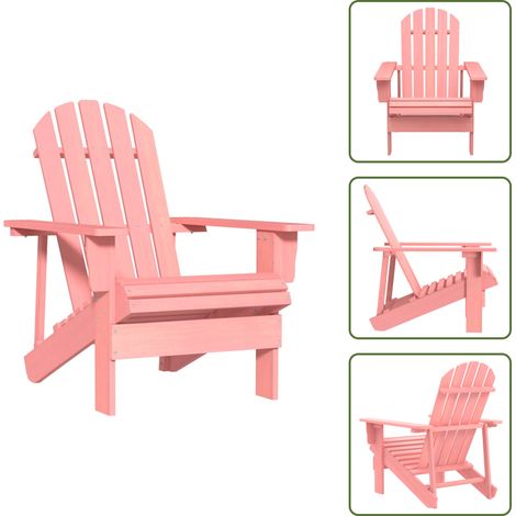 The Living Store Adirondack-Gartenstuhl Massivholz Tanne Rosa - Adirondack Stuhl (1/5)