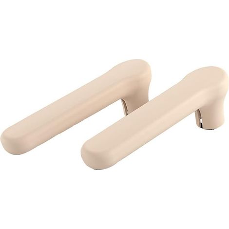 Lot de 2 housses de poignée de porte en silicone brillant - Protection anti-collision (blanc cassé) (1/5)