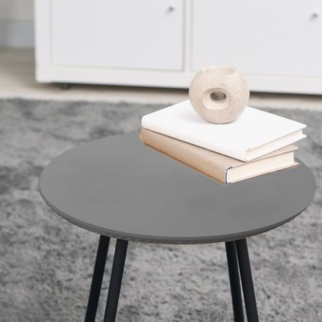 Runde Tischdecke 100 cm mit elastischem Rand, runde Tischdecke aus PU-Leder, graue, fleckenabweisende Tischdecke, für Küche und Außenbereich (geeignet für Tische mit 80-90 cm Durchmesser) (1/5)