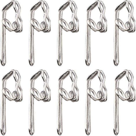 Lot de 100 crochets de rideau de douche en métal à épingle-3x1.5x2cm-Silver (1/4)
