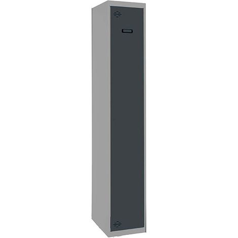 SimonRack Vestiaire Métallique 1 Porte, 1800x300x500 mm, Module additionnel, Module additionnel, Serrure à Clé et Aérations, Anthracite Simonlocker (1/4)