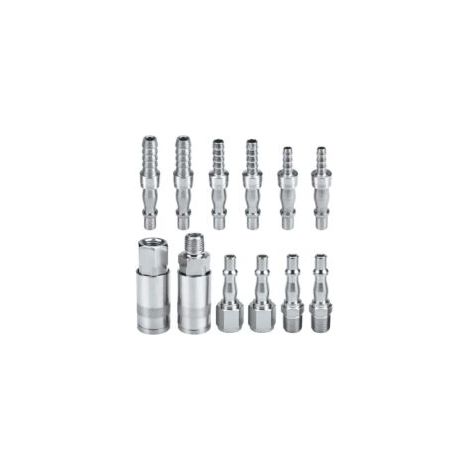 Raccordo per tubo flessibile dell'aria del compressore, accoppiatore e connettore maschio/femmina, BSP 1/4" per tubi da 6, 8 e 10 mm - Crezuo