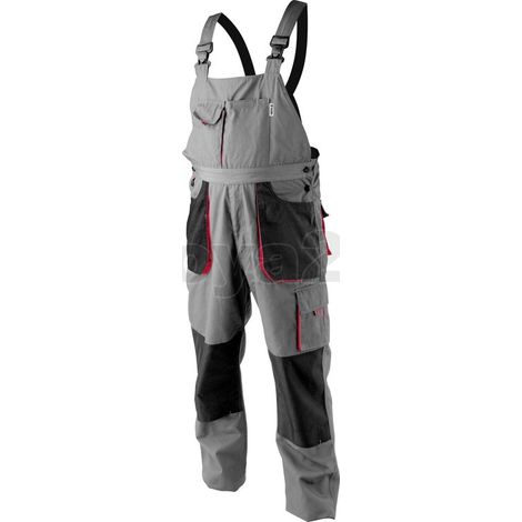 Arbeitshose / Latzhose DAN grau/rot Gr. XXL (1/3)