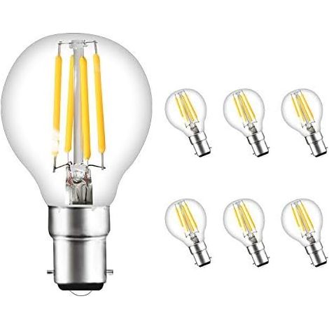 G45 B22 Ampoules LED Balle de Golf SES 4 W Equivalent à une Ampoule à Incandescence de 40 W Ampoule Vintage 2700 K à Filament Non Dimmable Lot de 6 [Classe énergétique A+]