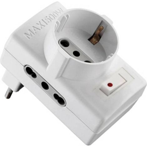 ADATTATORE 10/A 2PR BIP +1 SCHUKO C/INTER SICUREZ