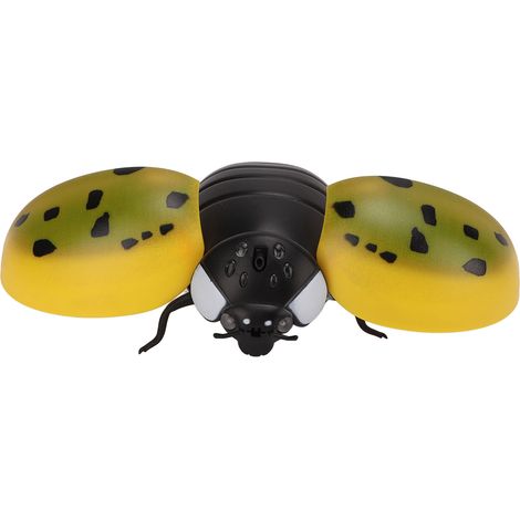 Jouet insecte intelligent à détection, à induction et à évitement automatique, fonctionnant sur piles, coccinelle jaune lumineuse, modèle animal. (1/5)