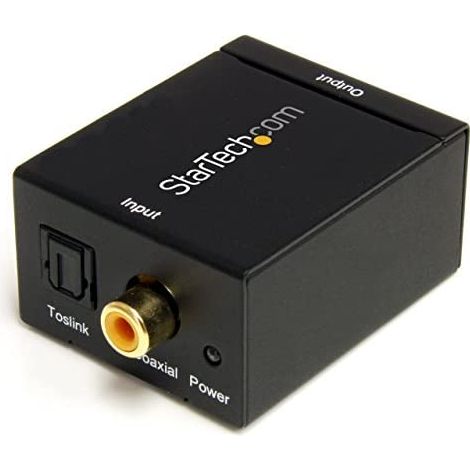 StarTech.com Adaptador Conversor de Audio Digital Coaxial SPDIF o Toslink Óptico a RCA Estéreo Analógico (1/4)
