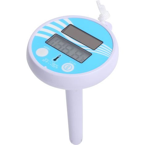 Thermomètre solaire numérique flottant pour piscines, avec écran LCD, cordon, résistant aux chocs, pour mesurer la température de l'eau des piscines.-AquaForge