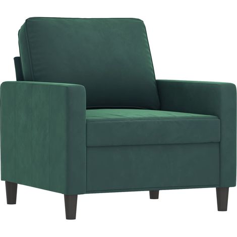 Fauteuil de Salon，Chaise，Fauteuil Vert foncé 60 cm Velours CFW544634 (1/5)