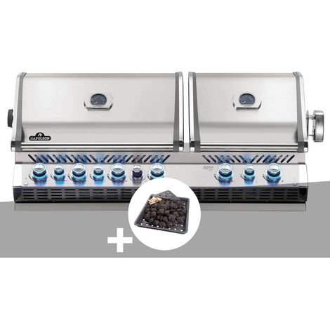 Barbecue gaz encastrable Prestige Pro 825 inox 4 brûleurs + Plateau charbon - Napoléon