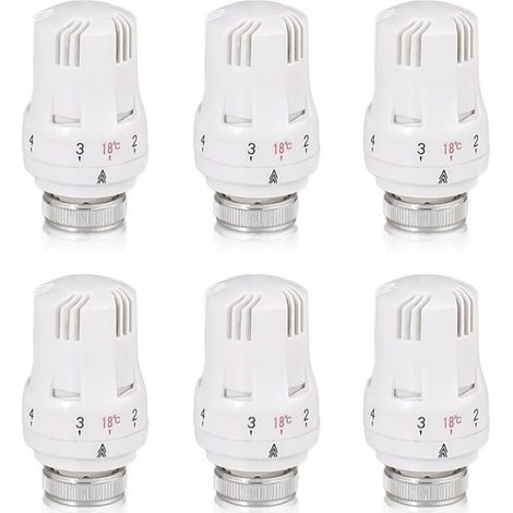 Thermostat-Heizkörperkopf M30 x 1,5 – 6er-Pack – Automatische Temperaturregelung – Frostschutz