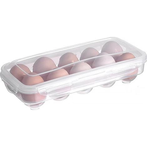 (transparent) Boîte à œufs pour réfrigérateur 10 œufs Boîte de transport en plastique pour réfrigérateur, cuisine (1/4)