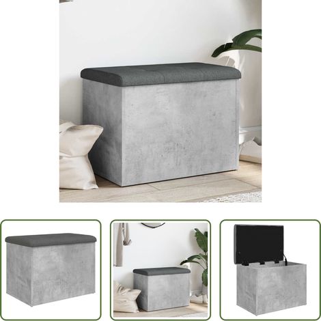 Banc de couloir - Banc de rangement gris béton 62x42x45 cm bois d'ingénierie (1/5)