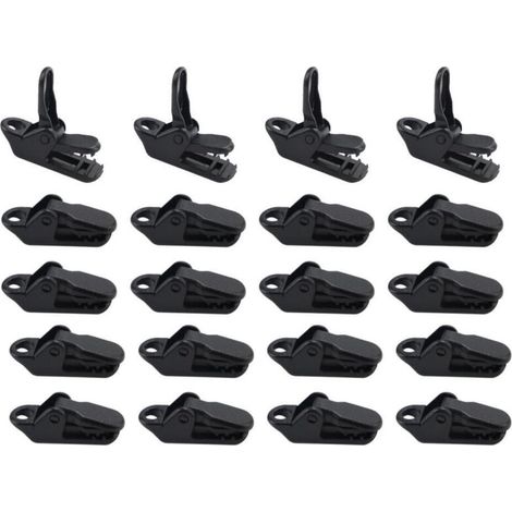 50 Pièces Clips de Bâche, Auvent Clip, Tente en Plastique pour Camping Canopy Clips de Bâche Auvents, Noir (1/5)