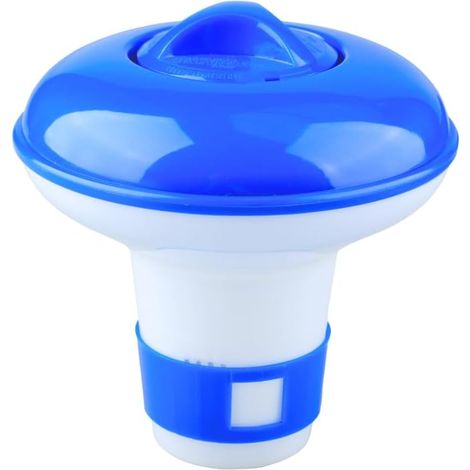Distributeur de pastilles de chlore flottantes avec conception à flottabilité réglable, adapté aux piscines, spas et baignoires. (1/4)