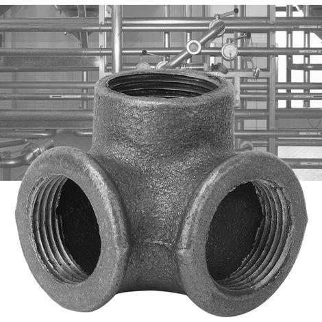 5 Stück 3/4"-Seitenausgangswinkel 90° schwarze Temperguss-Rohrverschraubungen (1/5)