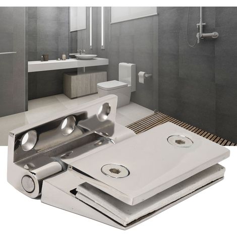 Charnière inclinée à un seul côté en acier inoxydable pour porte vitrée de salle de bain ou fenêtre de maison (1/5)