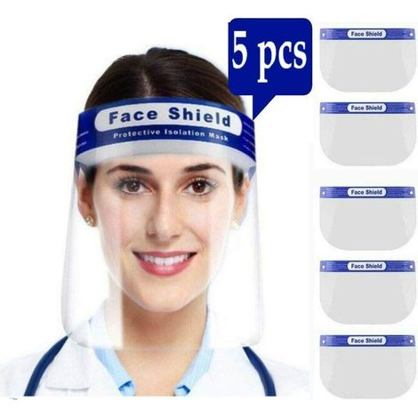 Lot de 5 films de protection pour le visage Protection intégrale Anti buée Transparents (1/5)