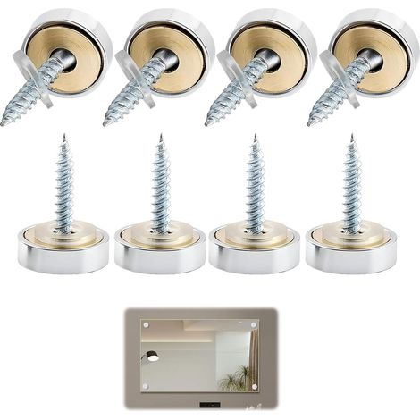 8 Pièces Cache Vis INOX 10mm pour Miroir pour Salle de Bain et Meuble (1/5)