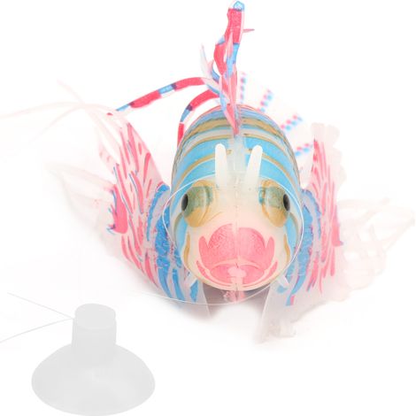 Poisson lumineux artificiel en Silicone réaliste avec ventouse pour décoration de réservoir d'aquarium rose bleu (1/5)