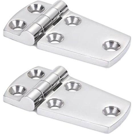 Hardware Door Hinge Steel Heavy Duty Steel Boat Hinge Cabinet Platform Hinge Stainless Steel Marine Garage SUS316 2pcs 38mm x 76mm (1/5)