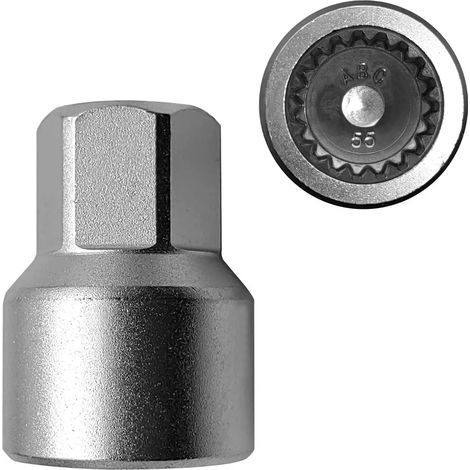 Clé de remplacement pour écrou antivol de roue Porsche, adaptateur de douille antivol à paroi épaisse de 55 mm, outil pour le démontage du dispositif antivol. (1/5)