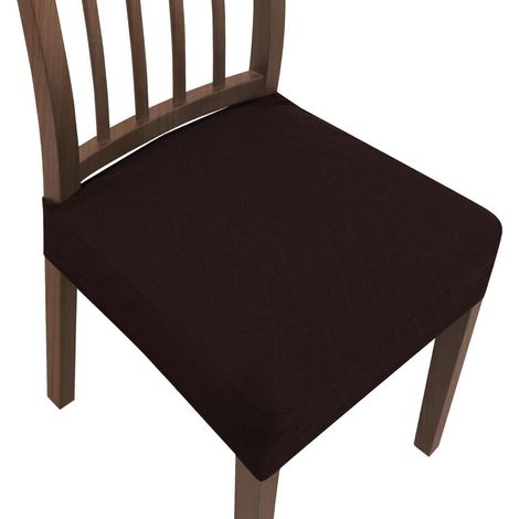 Stuhlbezug Koffeebraun Stretch-Sitzschutz für Esszimmer- & Bürostühle (1/5)