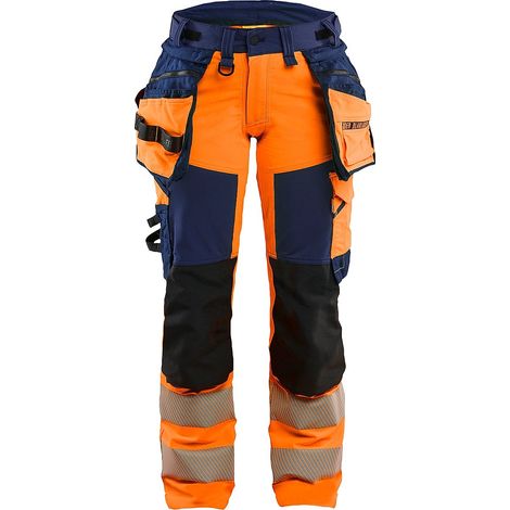 Pantalon de travail stretch 4D haute visibilité femme 7022 - Orange/Marine L - FR(44) - SE(C42) - Courtes