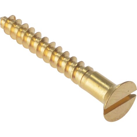 ForgeFix CSK1148BR Wood Screw Slotted CSK Solid Brass 1.1/4in x 8 Box 200 FORCSK1148B