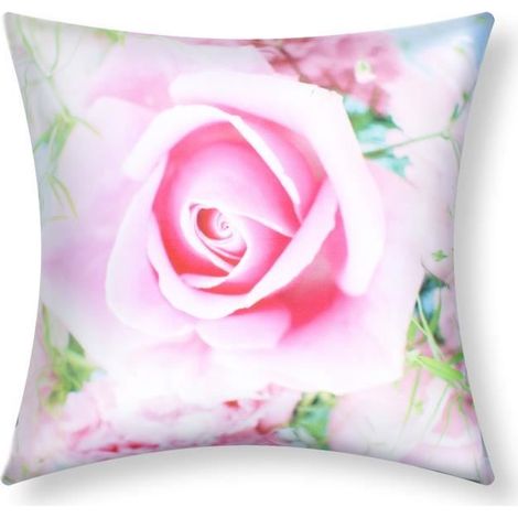 Housses de coussin - AVIZAR - Lot de 2 - 40x40 cm - Motif Rose - Élégance Chic (1/5)