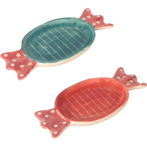 Böhmisches Keramik-Dekotablett, 2er-Set, ideal für Süßigkeiten, Tischdekoration, elegantes und modernes Design