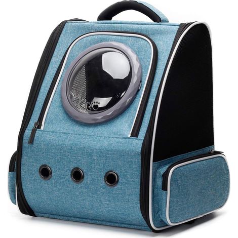 Carrier Backpack for Cat, Small Puppy and Rabbit, with Bubble Window - Space Capsule Shape - Airline Approved (1/5)
