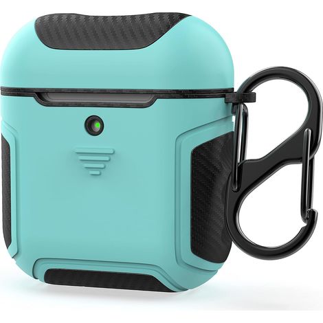 Harte Silikonhülle für AirPods 1/2, mintschwarz (1/5)