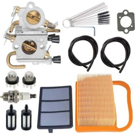 Carburador para sierra de hormigón Stihl TS420 TS410 TS410Z TS420Z, XU, reemplaza C1Q-S118 4238-120-0600, con filtro de aire + línea de combustible + bujía - (1/4)