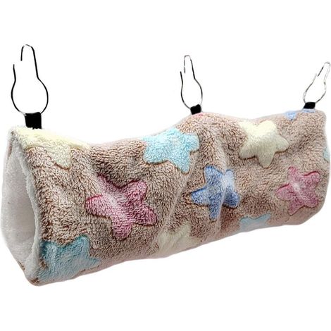 Small Animal Hanging Starfish Tunnel Hamster Super Soft Plush Tunnel Hammock (Brown) (1/5)