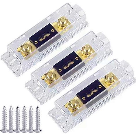 Ensemble de 3 porte-fusibles - pour fusibles automobiles, porte-fusibles avec fusibles de 100 A. (1/5)