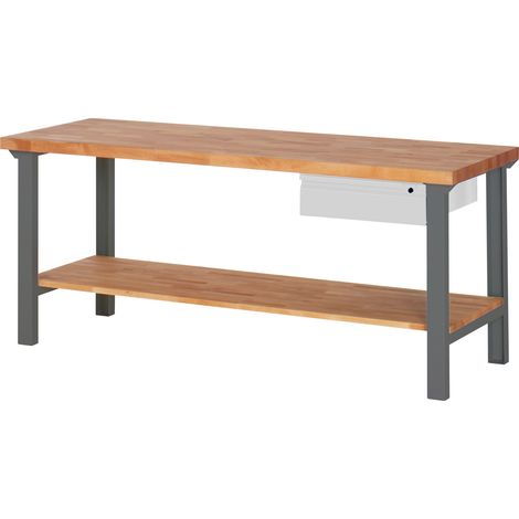 STIER Werkbank Premium mit 1 Schublade und Ablageboden BxTxH 2000x700x840mm