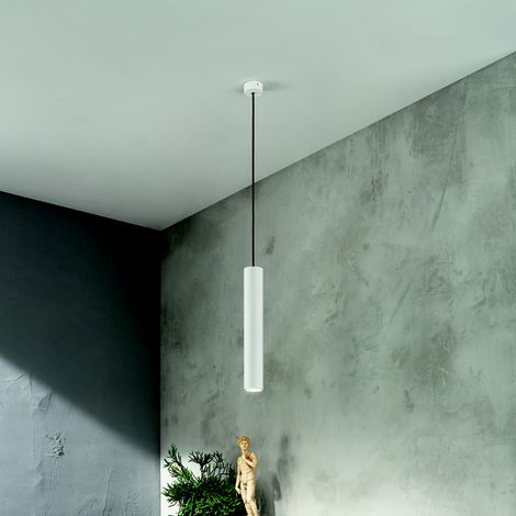 Lampada a sospensione D6 cm in alluminio verniciato a polvere Bianco FILO - Grande (1/2)