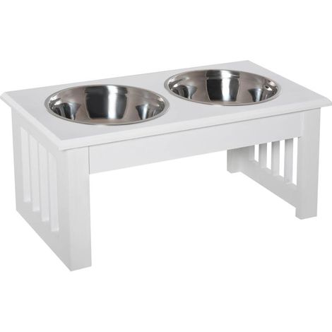 Gamelle pour chien antidérapante, 44 x 24 x 15 cm, blanche, 0,9 L par gamelle Ce produit est fabriqué avec des matériaux (1/5)