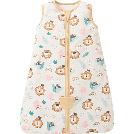 1 gigoteuse double pour bébé, en pur coton, débardeur, quatre saisons, fermeture éclair bidirectionnelle, ourlet élargi (1/5)