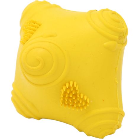 Jouet à mâcher en caoutchouc pour animaux de compagnie, interactif et amusant, haute résistance à la morsure, pour chiens et animaux de compagnie, jaune. (1/5)