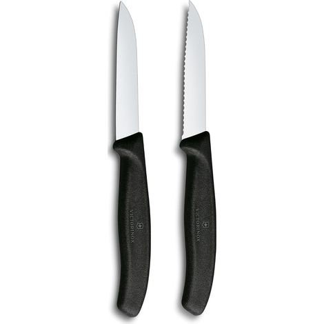 Lot de 2 Couteaux à Légumes et Éplucheur 8 cm Noir (1/5)