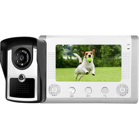 Sonnette Vido Filaire 7 Pouces Tanche SystMe D'interphone Vido Filaire Vido Porte TLPhone IR CamRa Moniteur pour Villa Maison Bureau Appartement (1/5)