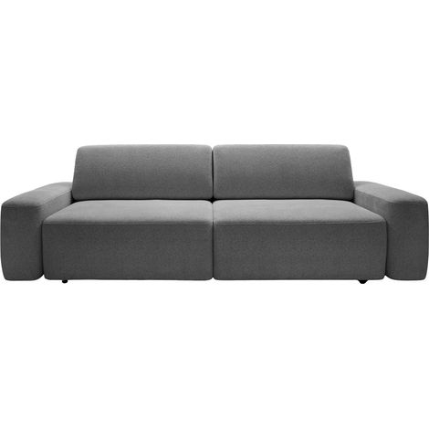 IVY - Canapé droit convertible tissu chiné 3 places - Gris foncé