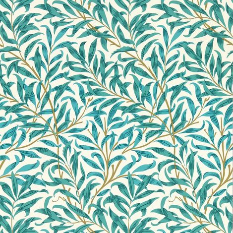 William Morris Design Willow Boughs Teal Wallpaper Paste The Wall Non-woven (1/4)